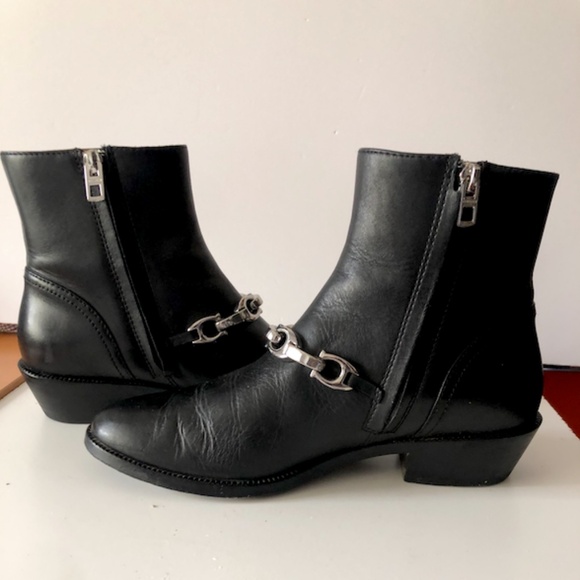 Coach Allen Black Leather Chain Embellished Bootie - Picture 5 of 7